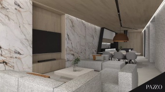 vivienda unifamiliar pazzo interiorismo salón tv